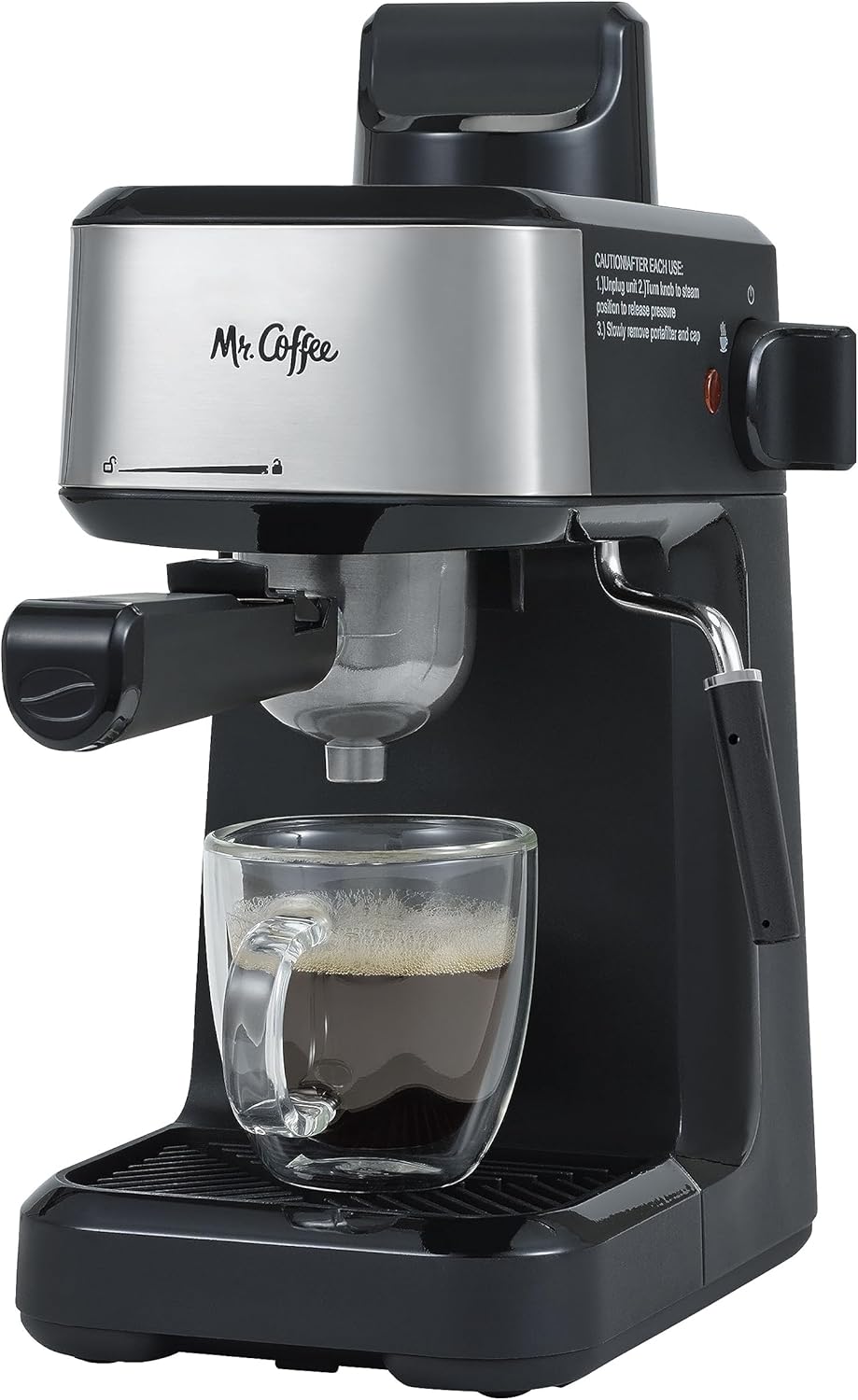 Mr. Coffee 4-Shot Steam Espresso Cappuccino and Latte Maker with