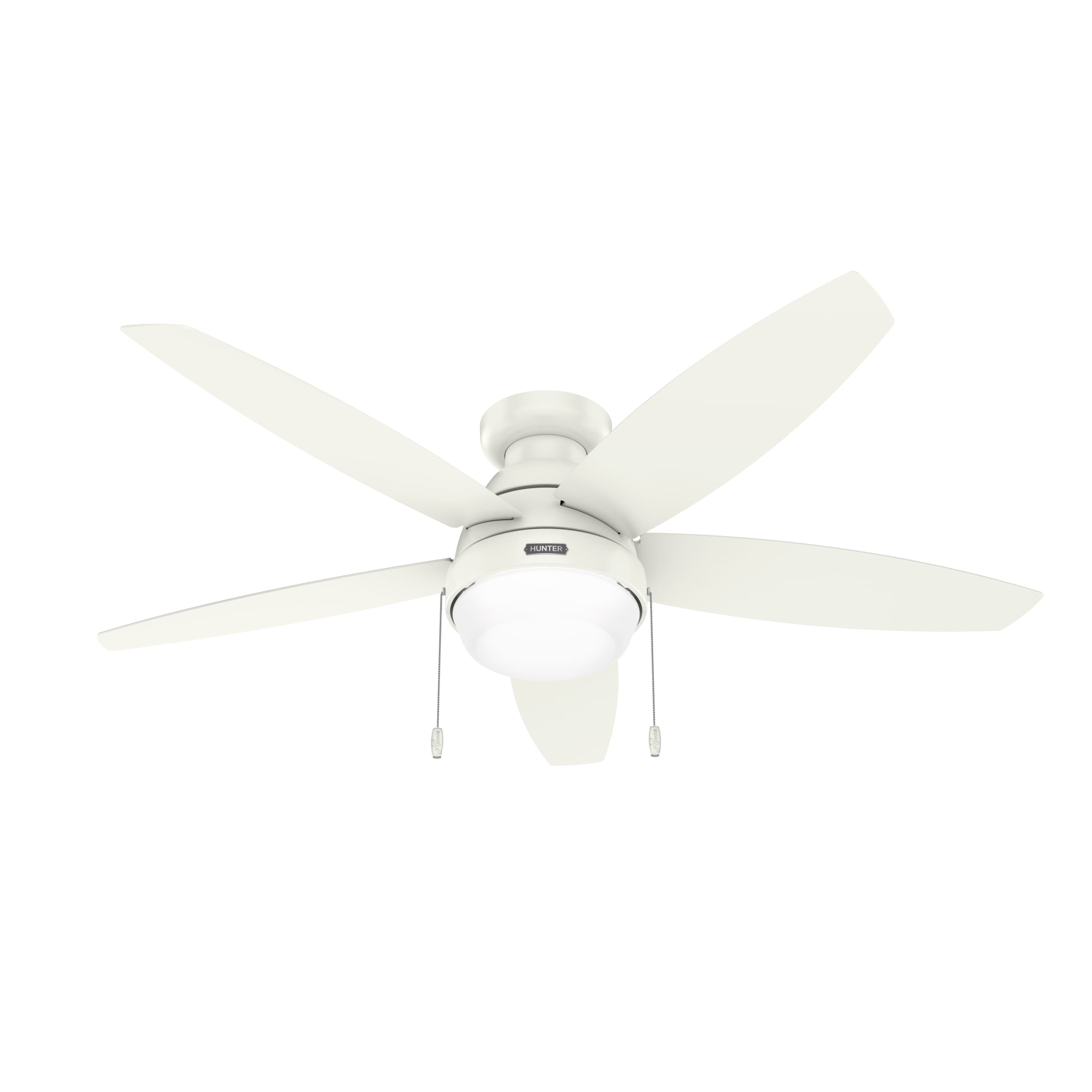 Hunter Lilliana 52-in Flush Mount Fresh White with Fresh White Blades Ceiling Fan With Light 5 -Blade ) Hunter Lilliana 52-in Flush Mount Fresh White with Fresh White Blades Ceiling Fan With Light 5 -Blade )